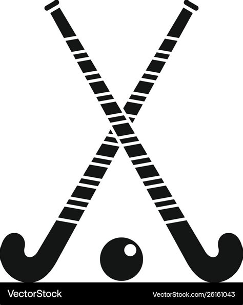 field hockey crossed sticks icon simple style vector image