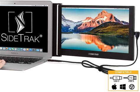 sidetrak portable usb monitor  screen attaches   laptop