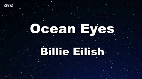 karaoke ocean eyes billie eilish  guide melody instrumental youtube