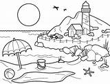 Coloring Pages Beach Sunset Landscapes Kids Lighthouse House Colouring Color Sheets Printable Bulkcolor Landscape Family Getcolorings Adult Print Ocean Summer sketch template