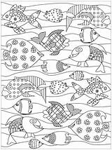 Pesci Colorare Coloriage Peces Animaux Poissons Fishes Adulti Fische Ryby Erwachsene Malbuch Joyeux Coloriages Akwariowe Adultos Kolorowanka Magique Difficile Mandala sketch template