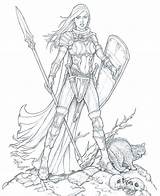 Female Warrior Paladin Coloring Pages Drawing Fantasy Line Deviantart Warriors Staino Adult Woman Cool Drawings Book Bing Lineart Ausmalen Google sketch template