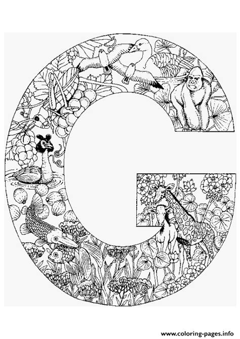 animal alphabet letter  coloring page printable