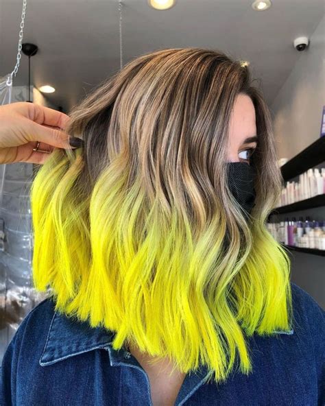 yellow hair color ideas   bold trendy hairstyle   yellow