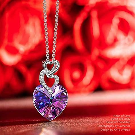 Double Heart Pendant Necklace Valentines Day T Box New Eternal Love