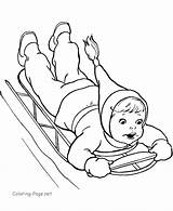 Coloring Pages Winter Sledding Print sketch template