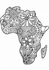 Coloring Pages Adult African Africa Printable Colouring Cache Animals Adults Kids Book Christmas Print Ak0 Mask Geography Getcolorings Colorings Through sketch template