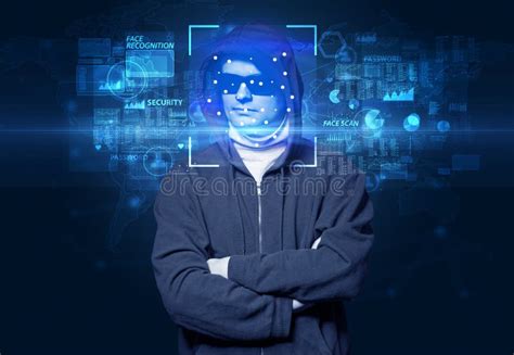 face recognition   points stock image image  password