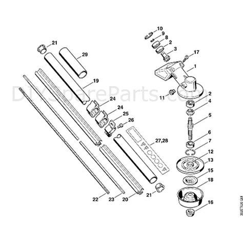 stihl fs  brushcutter fs parts diagram  gear head drive tube fs