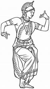 Dancer Dance Odissi Classical sketch template