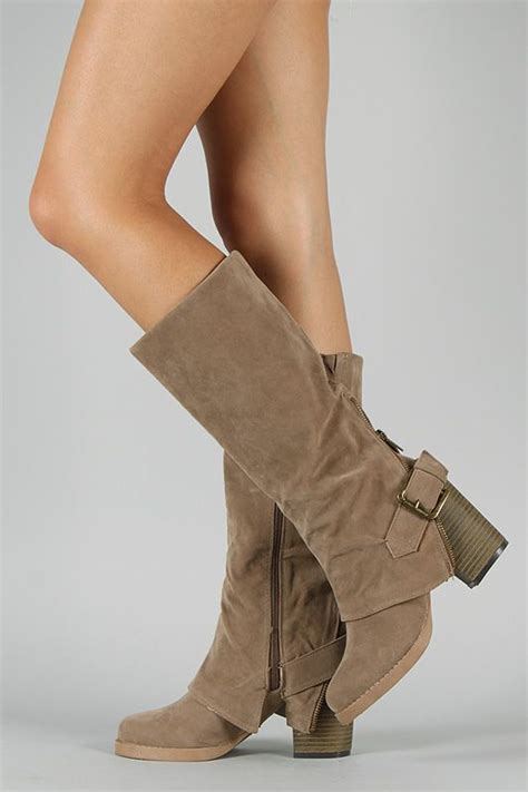 qupid rosdale  buckle fold  knee high boot boots knee
