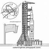 Rocket Nasa Shuttle Saturn Astronaut sketch template
