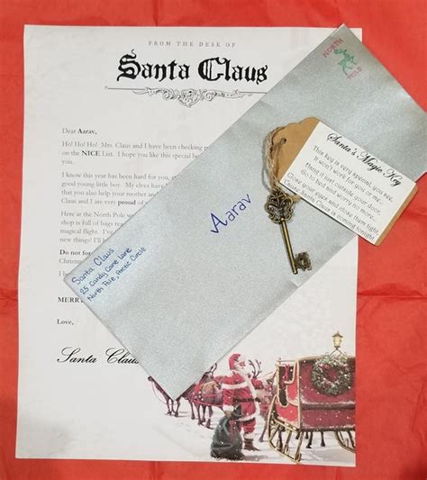 santa letter magic santa key personalized santa letter etsy