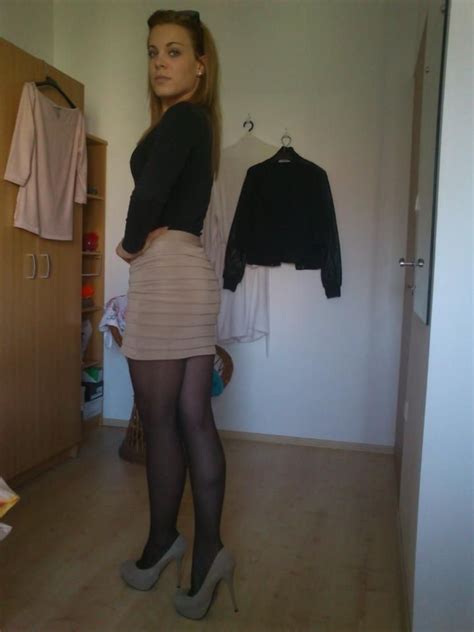 pantyhose stocking tights high heels legs dress skirt pretty sexy girl