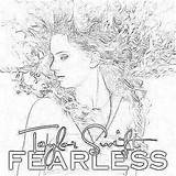 Swift Taylor Coloring Album Fearless Color Print Size Colorluna sketch template