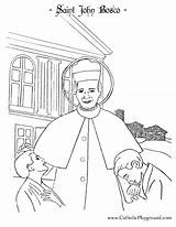 Bosco John Coloring Saint Catholic St Catholicplayground Pages Saints sketch template