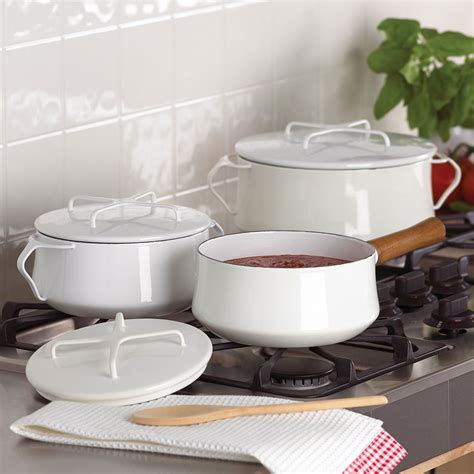 dansk kobenstyle cookware saucepan  lid cm  qt white cookware design