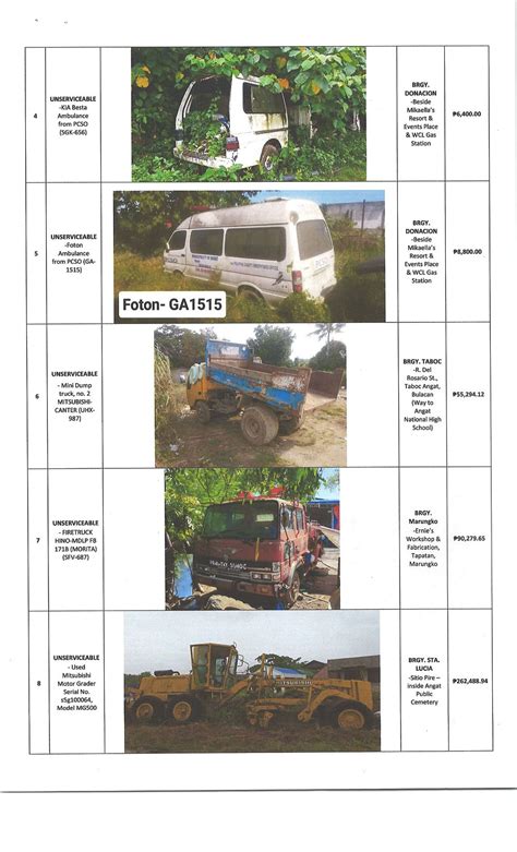 auction notice  sale  unserviceable motor vehicle firetruck