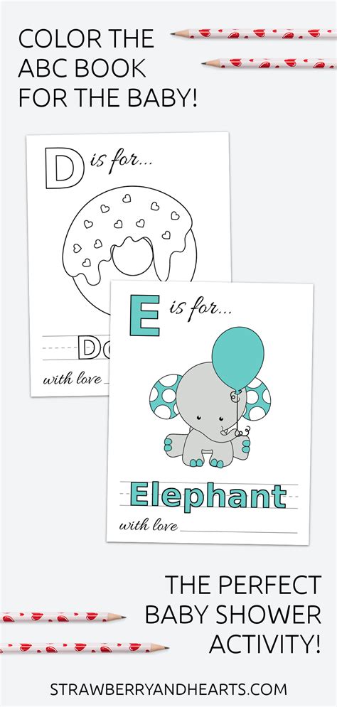 babys  abc book coloring pages baby shower activity baby