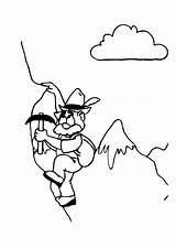 Coloring Alpinist Mountain Alpinismo Pages Large sketch template