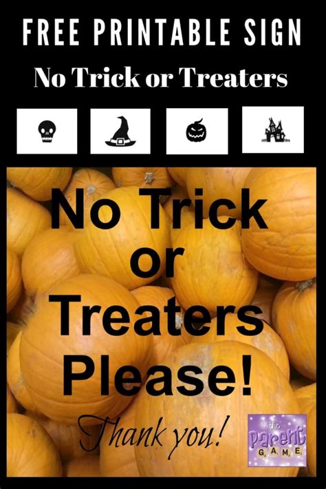 printable  trick  treaters sign  parent game