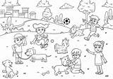 Jugando Kind Mascota Haustier Karikatur Hund Archivador sketch template