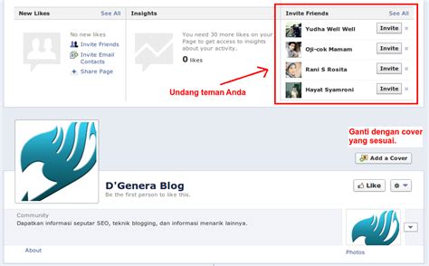 membuat fan page facebook  blogger  dgenera