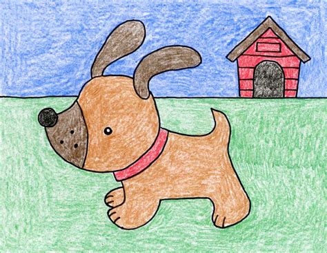 easy   draw  cute puppy tutorial art projects  kids