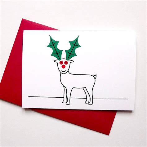 Funny Christmas Card Reindeer By Hello Dodo