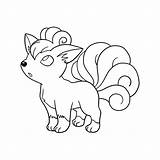 Line Pokemon Vulpix Drawing Drawings Coloring Pages Print Getdrawings Characters sketch template