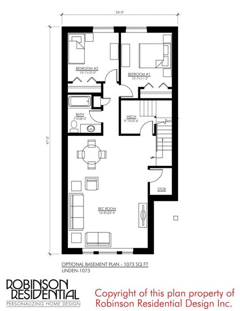 craftsman linden  robinson plans bungalow house floor plans  bedroom house plans garage