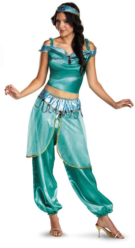 Womens Deluxe Aladdin Disney Princess Jasmine Costume