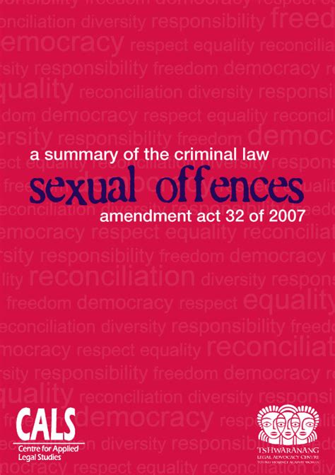 a summary of the criminal law sexual offences amendment