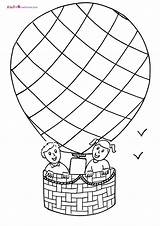 Mewarnai Balloon Ballon Mongolfiere Balon Udara Colouring Transportasi Transport Ausmalbild sketch template