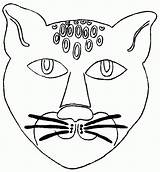 Coloring Jaguar Mask Pages Para Colorear Mascara 為孩子的色頁 sketch template