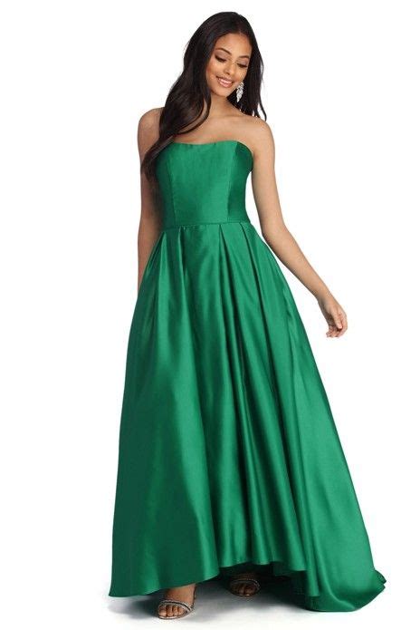 womens green prom dresses windsor store satin dress long green prom dress prom dresses