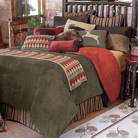 wilderness bed set queen rustic bedding sets log cabin bedding lodge bedding