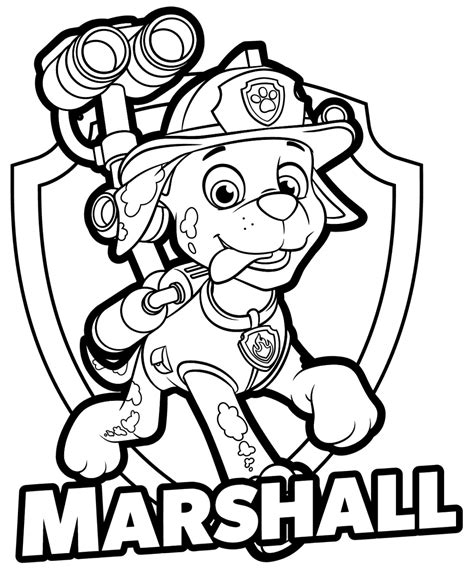 marshall paw patrol coloring pages  kids coloring pages paw