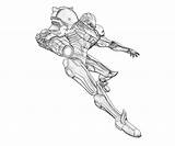 Coloring Samus Aran Robot Metroid Pages Comments Coloringhome sketch template