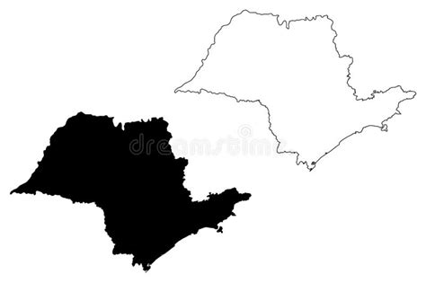 sao paulo administrative and political map with flag stock vector illustration of colorful