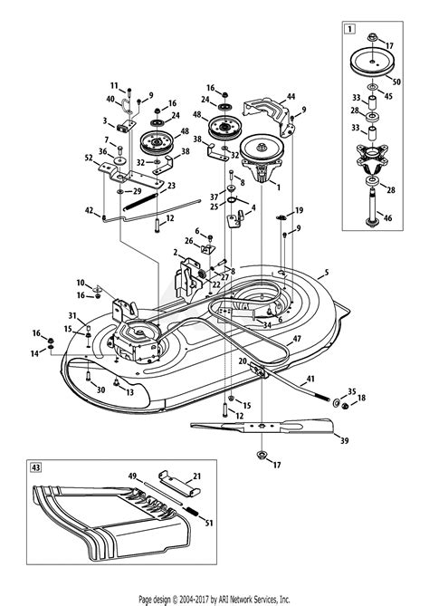 troy bilt anks pony  parts diagram  mower deck
