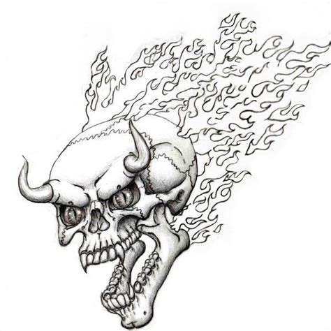 flaming devil skull flash  steevdragon  deviantart skull coloring