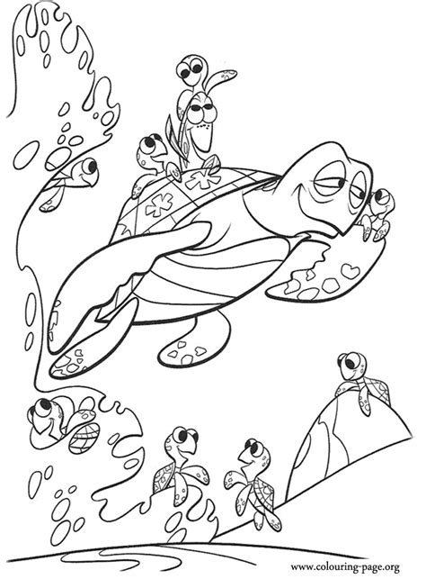 nemo crush colouring pages coloring home