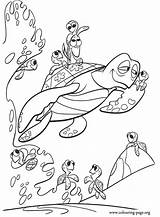 Nemo Coloring Finding Crush Squirt Turtle Pages Sea Turtles Colouring Printable Group Kids Sheets Disney Print Australian Current Young Dory sketch template