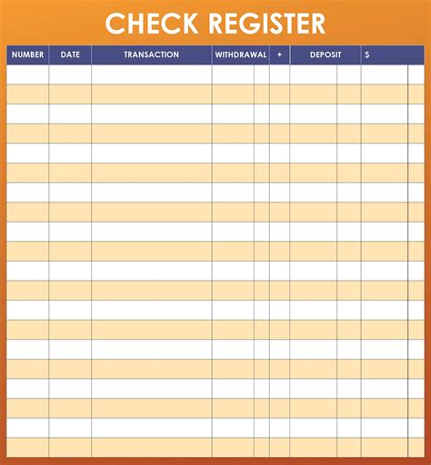 printable check register