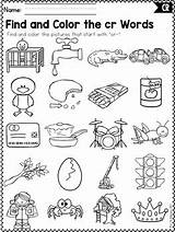 Worksheets Cr Words Blends Blend Kindergarten Grade Phonics Activities Subject sketch template