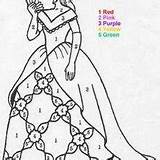 Princess Color Number Coloring Pages Hellokids Characters sketch template