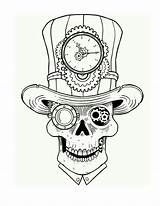 Steampunk Coloring Pages Adult Kunst Gothic Tattoo Choose Board sketch template