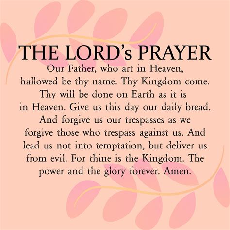 lords prayer words printable