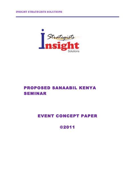 event concept paper  target audience business